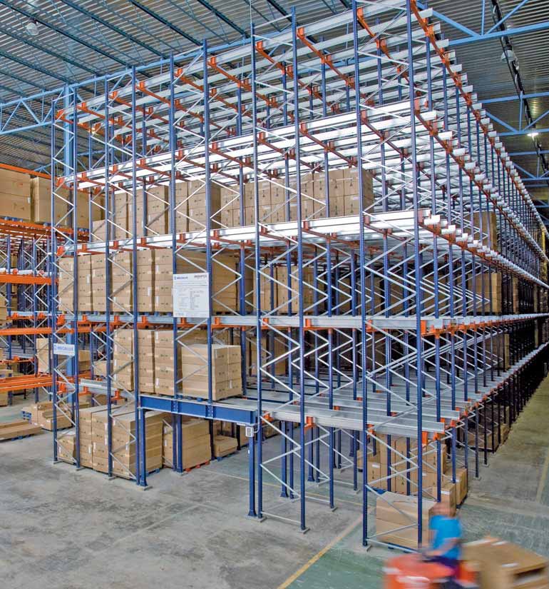 Rayonnages Push Back pour le stockage de mobilier en kit