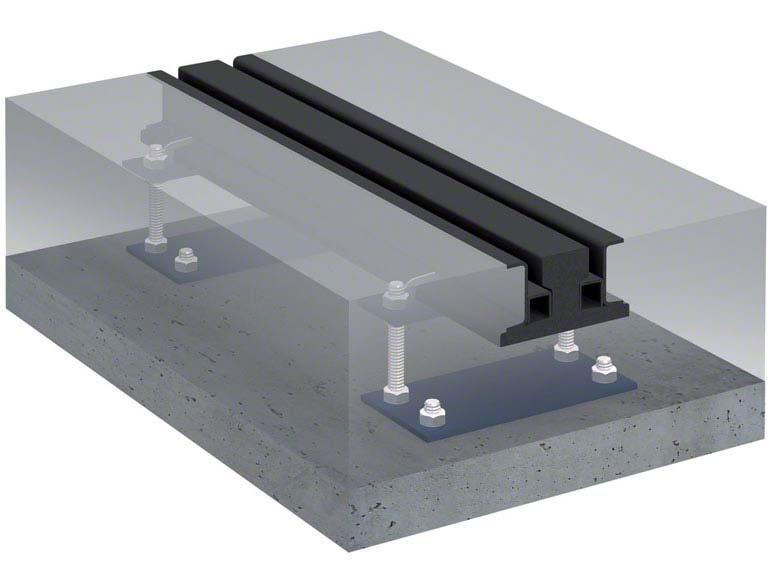 Rail de roulement de rayonnage sur bases mobiles