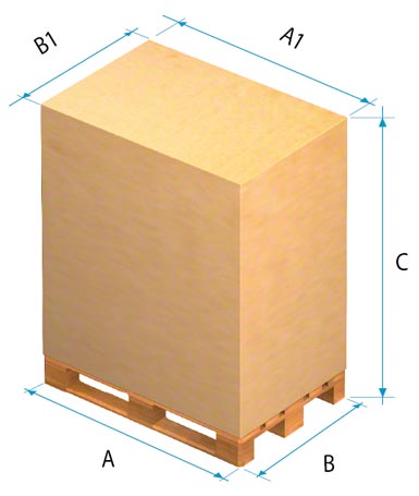 Dimensions à prendre en compte pour de la marchandise palettisée.