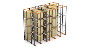 Fonctionnement du système de rayonnage à palette par accumulation